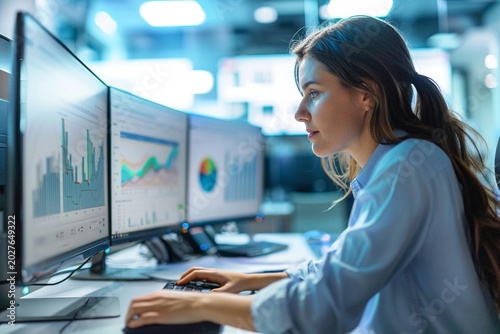 woman working on computer