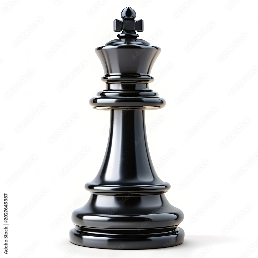 Fototapeta premium Black Chess Piece on White Background