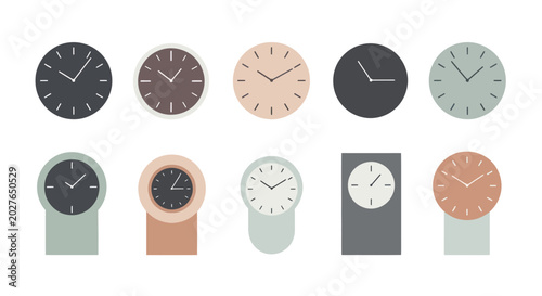 Foto Collection of various clocks and watches displaying different styles and designs