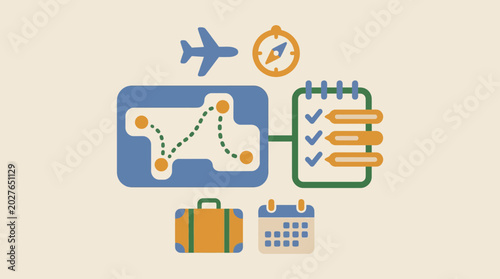 Fotografie Travel Planning Vacation Trip Organization.