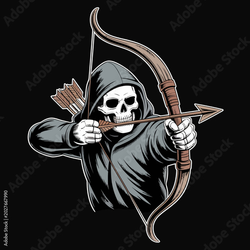 Cuadro en lienzo Grim Reaper with bow and arrow.