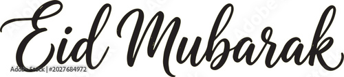 Bild auf Leinwand Eid Mubarak text appears in a simple black cursive script suitable for elegant holiday greeting cards