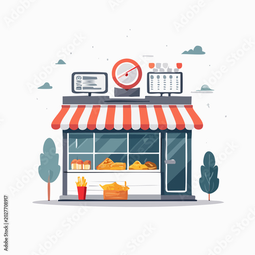 Bakery Shop Exterior Illustration
