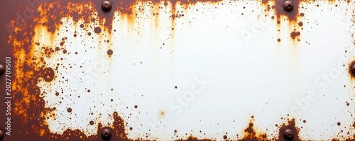 Close-up textured rusty metal, white backdrop, texture, retro