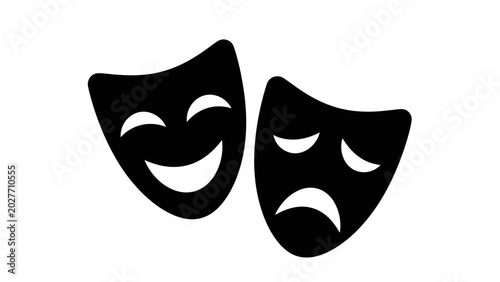 Theatrical comedy and tragedy masks.