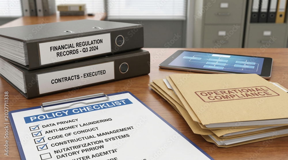 Obraz premium Organization paperwork financial legislation compliance focus