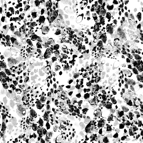 Seamless Watercolor Snake Skin Pattern Black and White Animal Print Texture