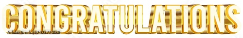 Congratulations bold 3d text effect typography illustration with shiny glossy gold color theme