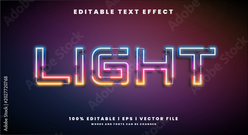 Editable light 3d text effects