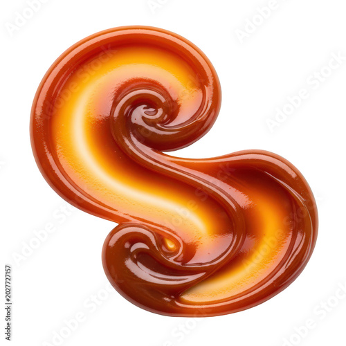 Swirling stylized abstract letter s with gradient colors isolated on transparent background