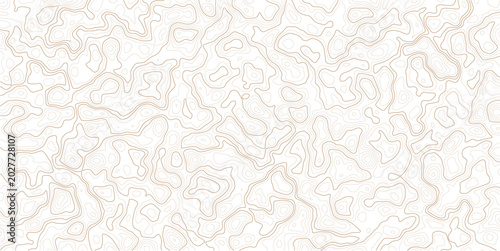 Foto Abstract topographic map design with wavy brown lines on white background