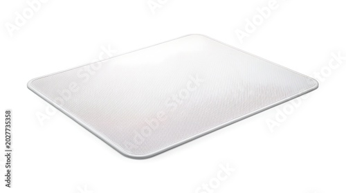 White square plate with rounded corners isolated on white background