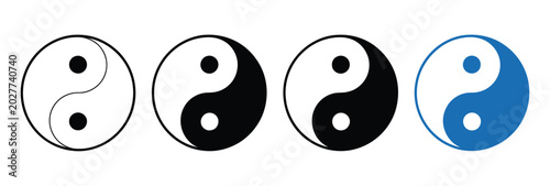 Foto Yin Yang icon set, editable stroke vector collection featuring balance, harmony,