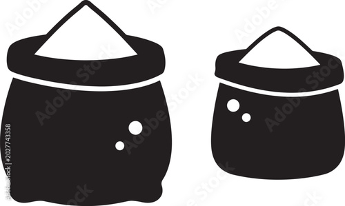 Sacks of flour icon vector silhouette