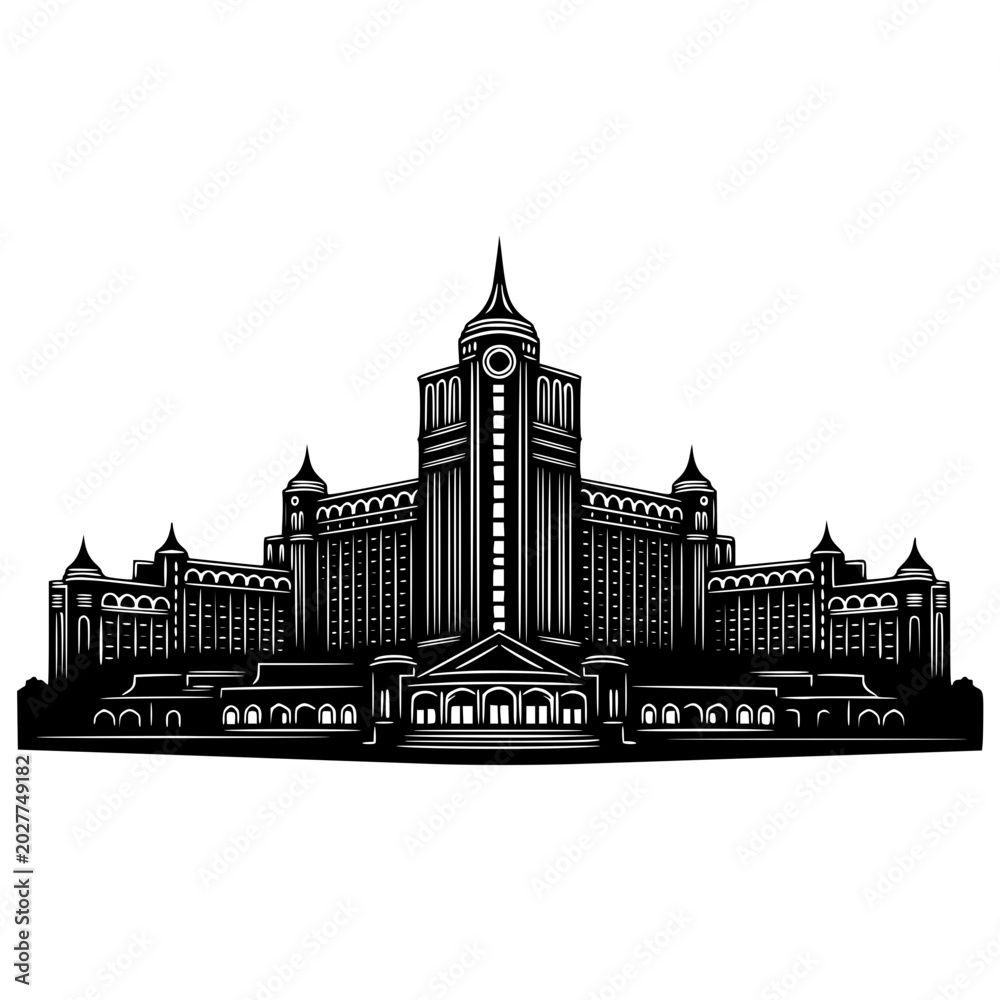 Fototapeta premium Grand luxury hotel building vector illustration