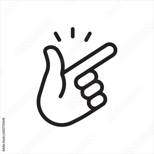 Konstfotografi Hand snapping fingers, linear icon