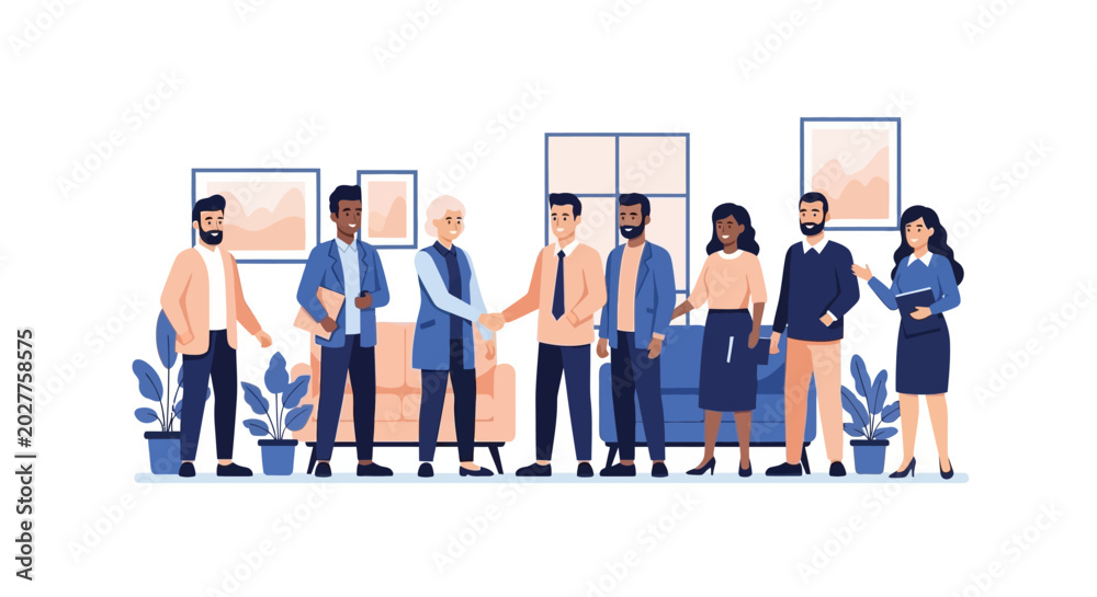 Obraz premium Diverse business people shaking hands.