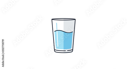 Cuadro en lienzo A refreshing glass of cool water is sitting on a table indoors.