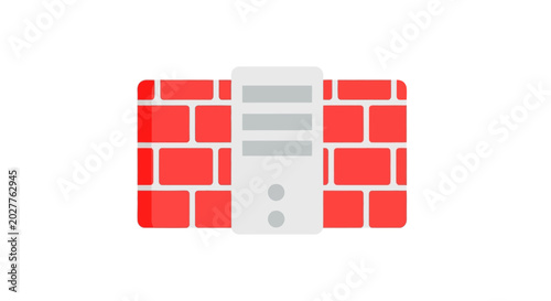 Red brick wall with socket.