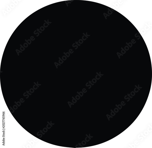 Tableau sur toile Solid black circle vector graphic, minimalist dark round shape, simple geometric