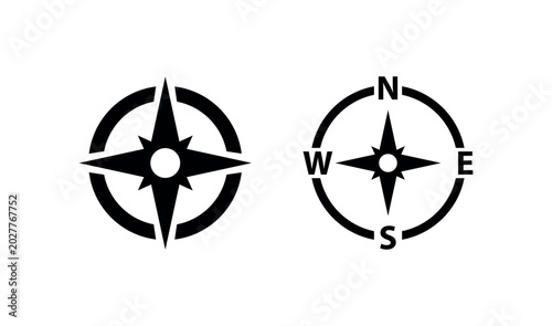 Minimal Compass Icon Vector for Navigation and Wayfinding