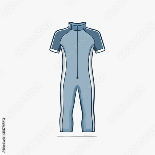 Illustration of a blue short-sleeved wetsuit
