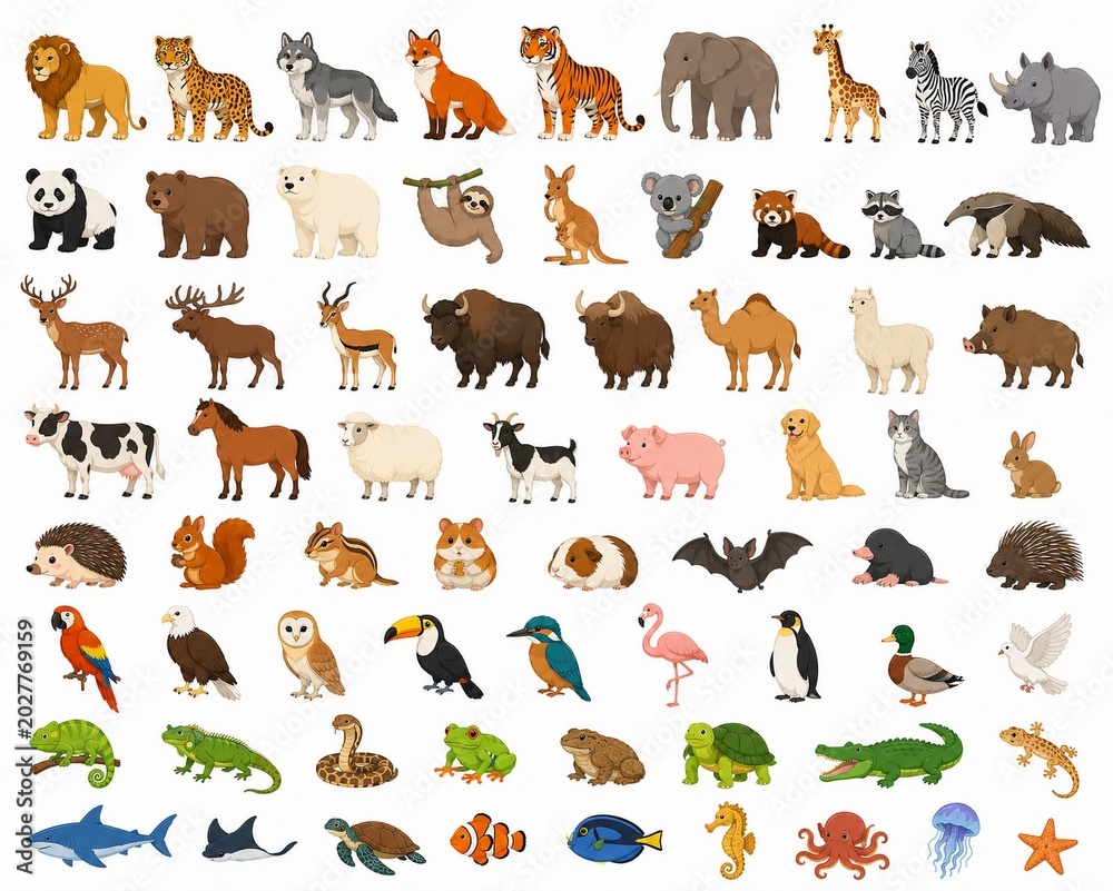 Obraz premium set of wild animals