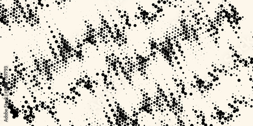 Hexagon Shapes Vector Abstract Geometric Technology Oscillation Wave Isolated on Light Background. Halftone Hex Retro Simple Pattern. Minimal 80s Style Dynamic Tech Wallpaper