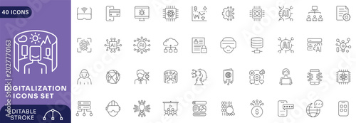 Foto Digitalization icons set