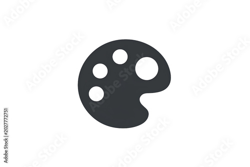 Simple black paint palette icon on white background