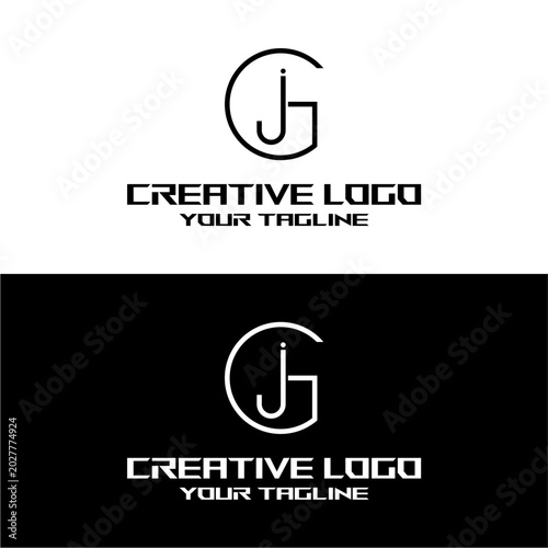 creative letter logo gj design vector