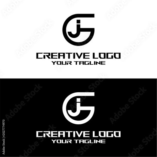 creative letter logo gj design vector