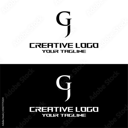 creative letter logo gj design vector