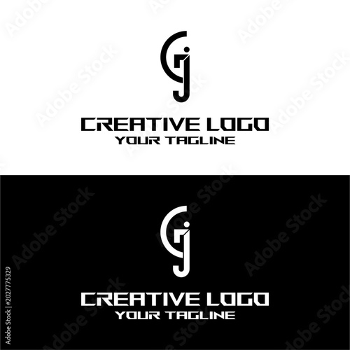 creative letter logo gj design vector