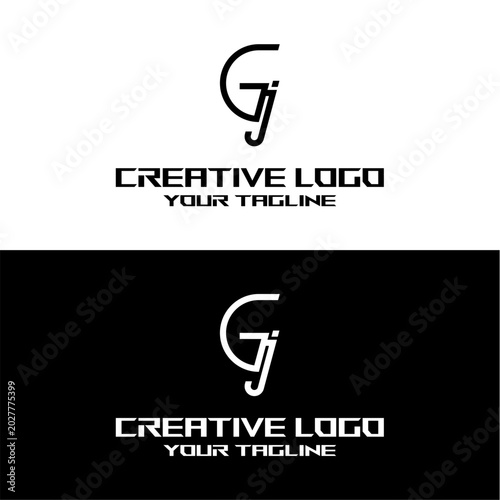 creative letter logo gj design vector