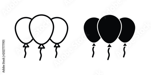 Bild auf Leinwand Balloons icon. Flat vector illustration in black. EPS 10