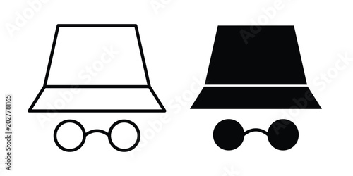 Photos Incognito icon. Flat vector illustration in black. EPS 10