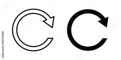 Billede på lærred Redo icon. Flat vector illustration in black. EPS 10