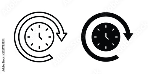 Foto Time forward icon. Flat vector illustration in black. EPS 10