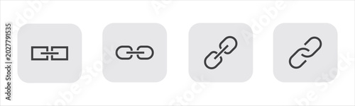 Schilderij op canvas Set of four different link icon designs