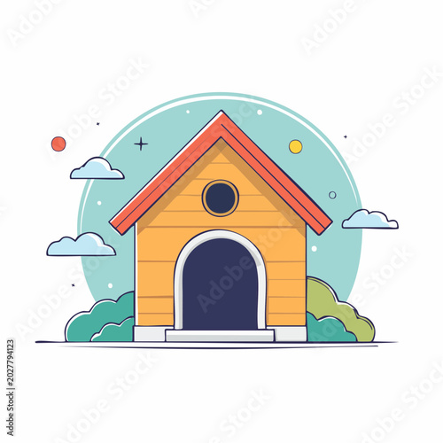 Cartoon Dog House Illustration