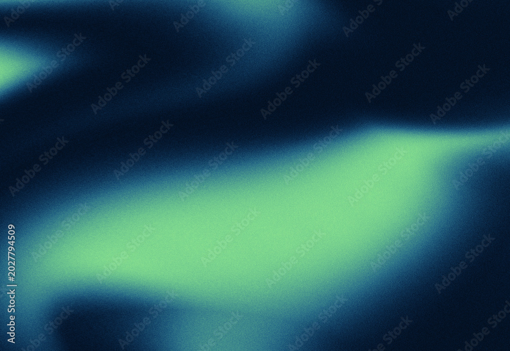 Obraz premium Soft aqua glow background with wide luminous green form, deep navy shadows, and subtle grain for modern digital wallpapers and design templates.