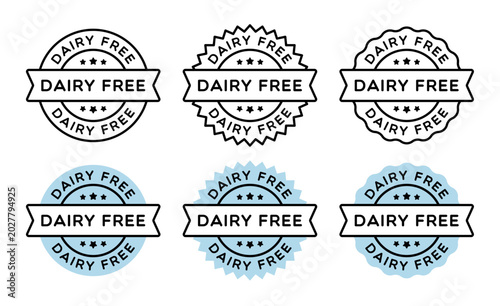 Fotografie Vector Dairy Free Badge Labels