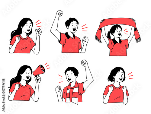 Принти на полотні Cheering people