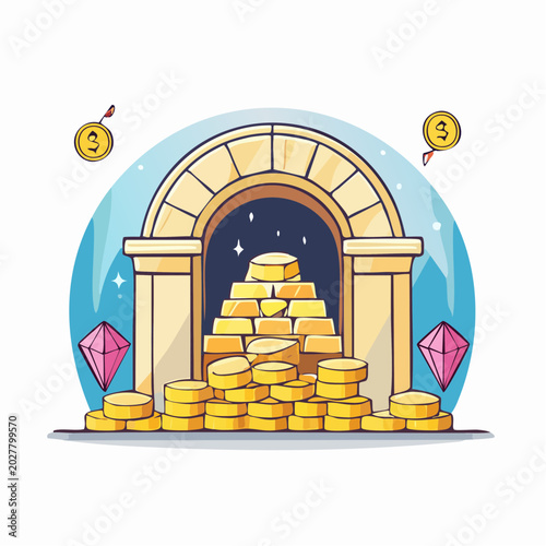 Treasure Trove of Gold Bars, Coins, and Diamonds