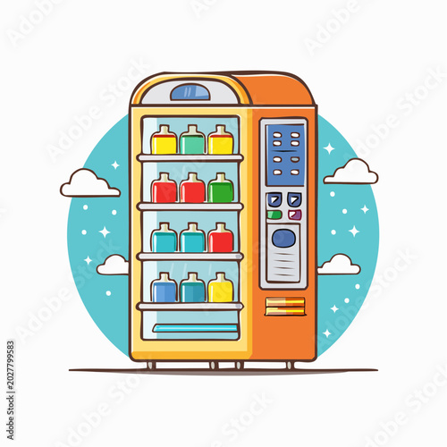Vending Machine with Colorful Drinks