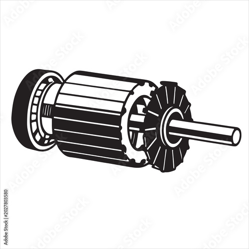 Fotografie Rotor with Commutator Mechanical Engineering Drawing
