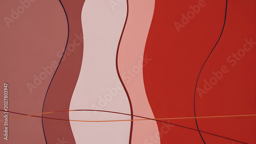 Smooth flowing wavy lines in shades of red creating a modern elegant graphic pattern