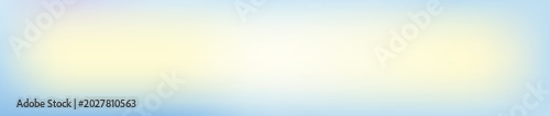 Abstract soft pastel mesh gradient background banner with blurred yellow cream center and light blue borders, ideal for horizontal web header or template design