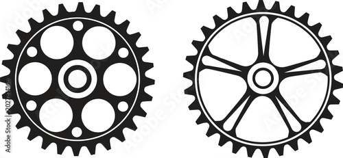 Vászonkép Gear cogwheel vector illustration, mechanical parts, engineering design, machine